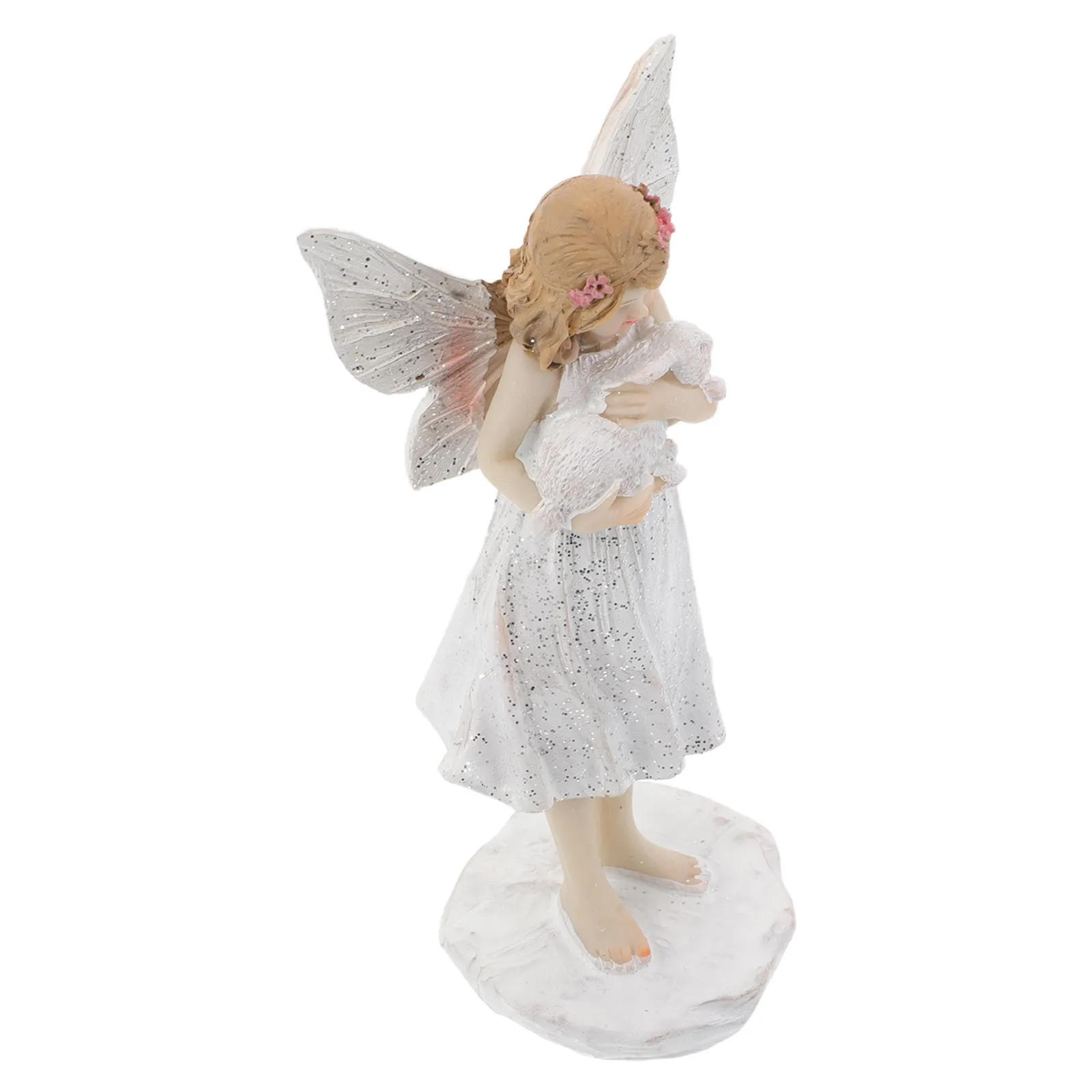 

Outdoor Angel Statue Garden Fairy Statue Rabbit Christmas Yard Pathway Lawn Memorial Decoration Outdoor Angel Memorial Decor