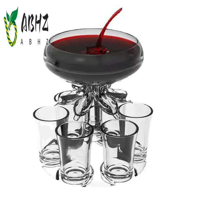 ABHZ-dispensador de bebidas para fiesta con juego de 6 vasos de chupito-dispensador de licor acrílico sin contacto para cóctel de sidra de bebidas
