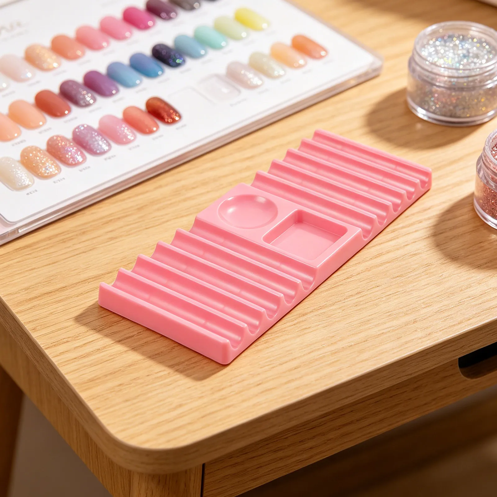 10Pcs Nail Art Display Rack Multi Functional Acrylic Brush Holder Palette Portable Nail Organizer Tray Manicure Storage Stand