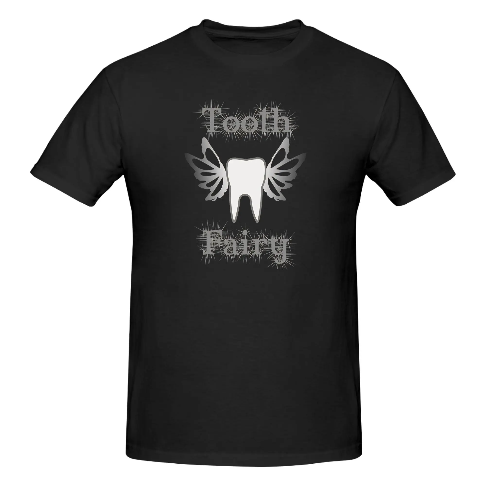 1 Piece Flying Tooth Graphic Funny 100% Cotton T-Shirt Tooth Fairy Tops Tees For Men
