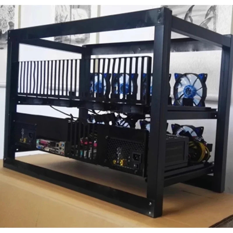 220v Electric Multi-graphics Computer Open Case Rack 6 Graphics Card 8 Graphics Card Studio Computer Stand