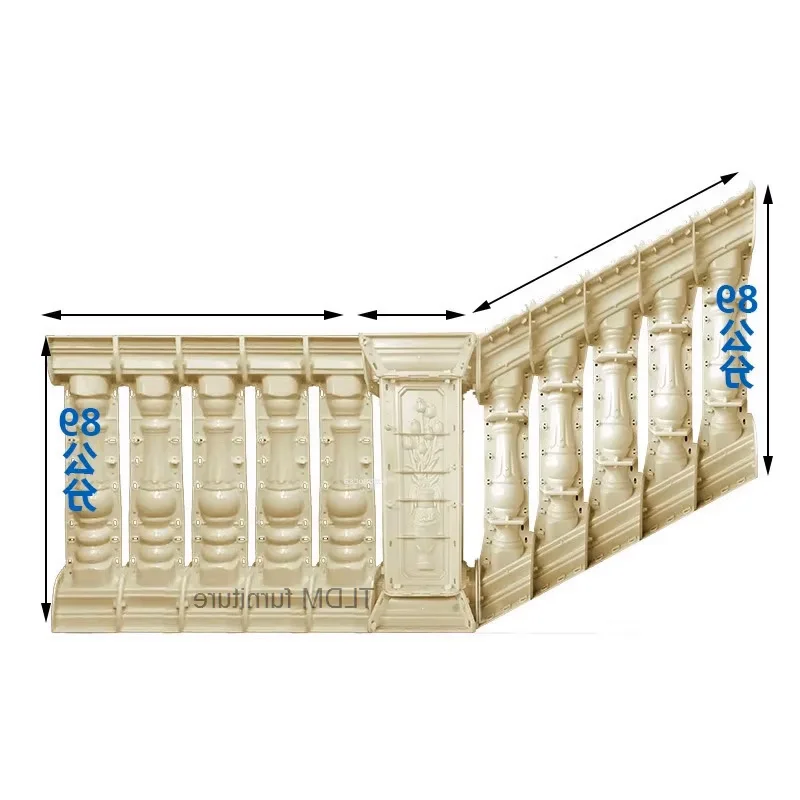 Handrail European Roman Column Cement Mold Railing Model Villa Outdoor&indoor Guardrail Slope Template Inclined Staircase