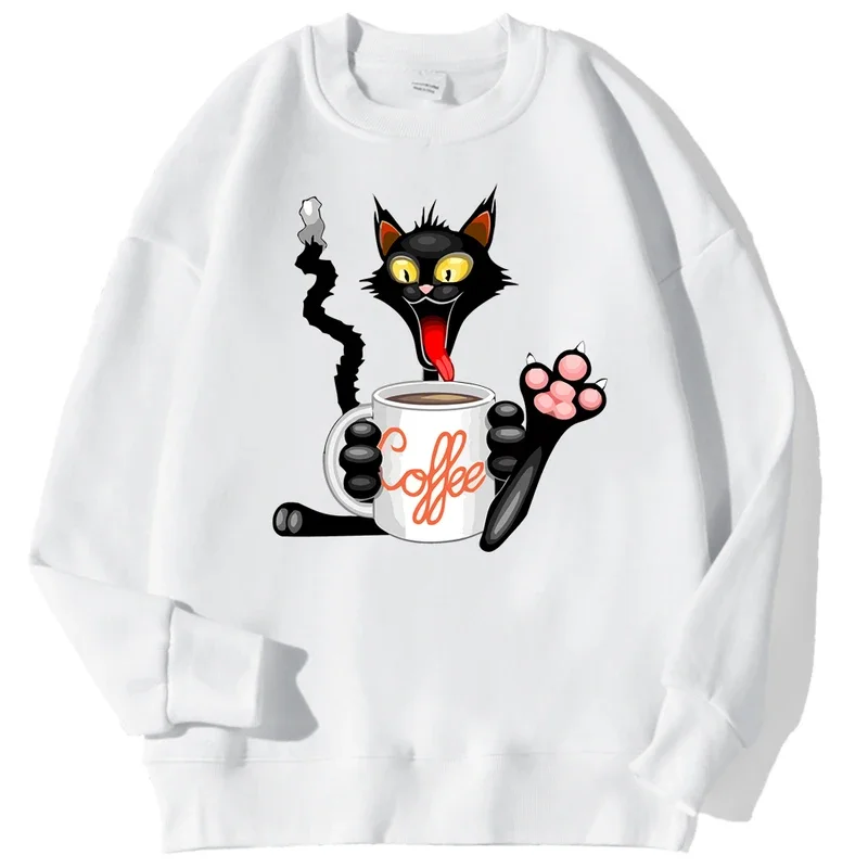 

Cats Like To Drink Coffee Fe Men Camisa Street S-Xxl Soft Sweatshirt Hipster High Quality Hoodies Autumn Casual Clothing