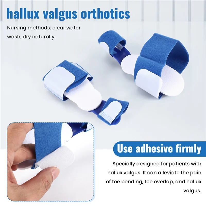 EMECE-2Pcs separador de dedo gordo Hallux Valgus ortopédico hueso dedo pedicura Corrector férula corrección juanete pulgar cuidado de los pies para