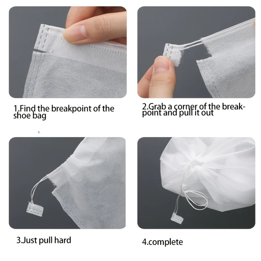 10Pcs Set Shoe Dust Covers Non-Woven Dustproof Drawstring Clear Storage Bag Travel Pouch Shoe Bags Drying Shoes Protect