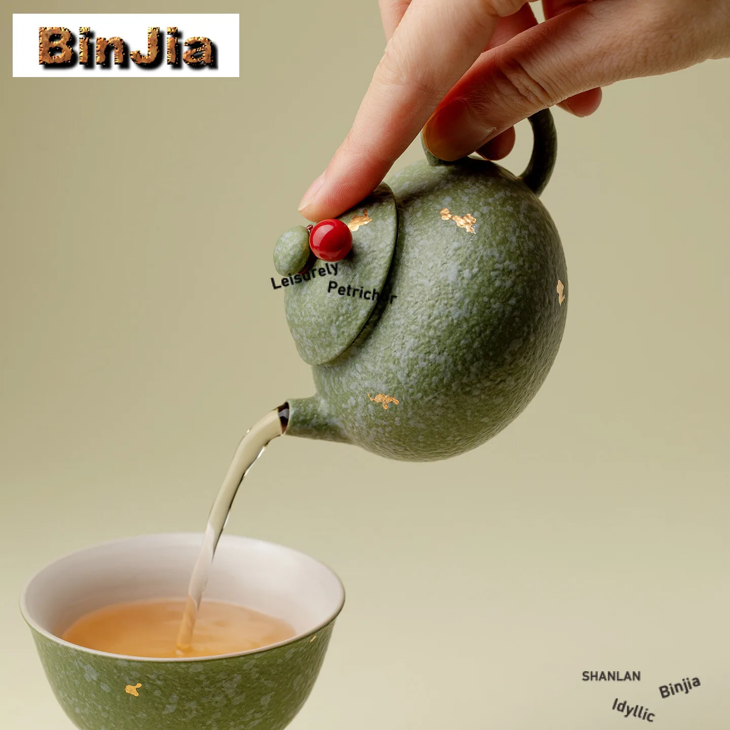 120 مللي رش الذهب الأخضر إبريق الشاي اليدوية الشاي Infuser وعاء الشاي تمرغ غلاية مع ثقب الكرة طقم شاي صيني لوازم الديكور