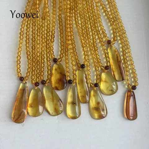 Collar con colgante de Animal volador de ámbar de 5mm para mujer, regalo artesanal, inclusión de insectos única, nueva cuenta Natural, cadena de 56cm, joyería de ámbar báltico