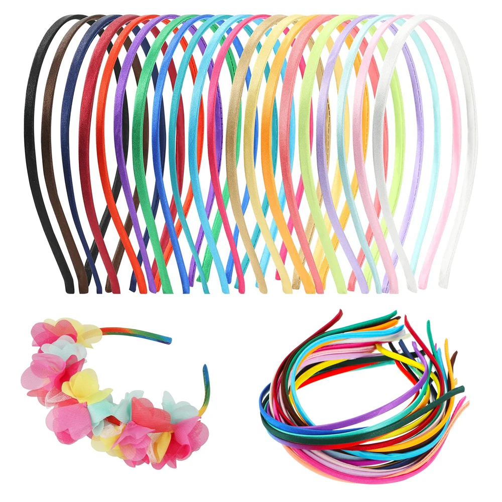 10pcs Headband Girls Fabric Covered Hairbands Kids DIY Hair Handmade Accessories Making Supplies for Women Deco Parts Material