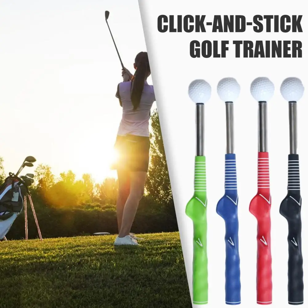 Golf Swing Club Telescopic Golf Training Rod Golf Grip Swing Training Aid with Click Feedback for for Indoor for Right