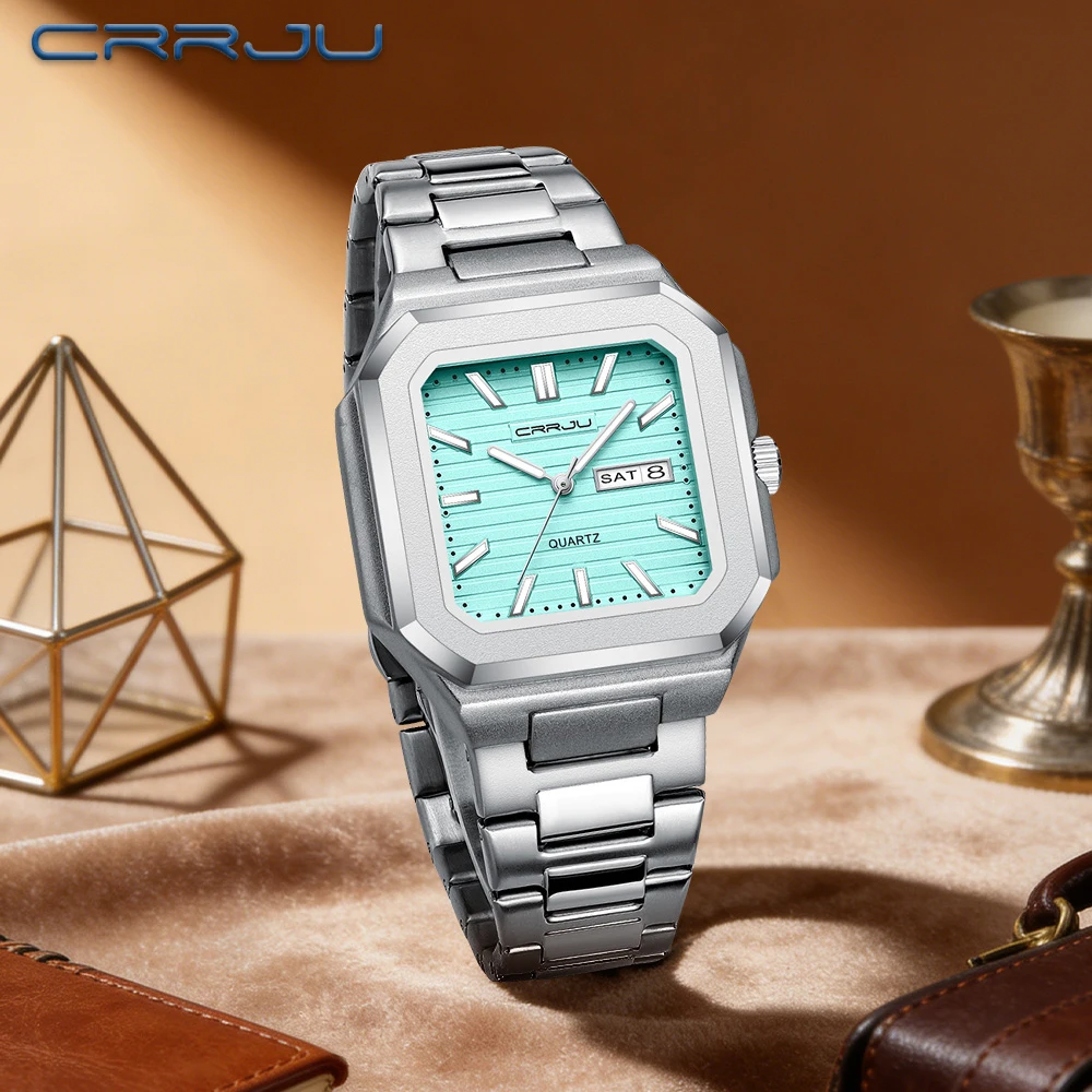 CRRJU Sports Watch Fashion Men's Stylish Sports Casual Watches Unique Dial Design Dual Calendar Night Light 5038