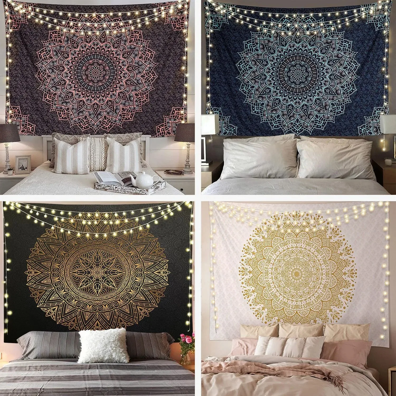 

Mandala Tapestry Indian Bohemian Psychedelic Background Cloth Home Decoration Room Living Room Wall Hanging Cloth