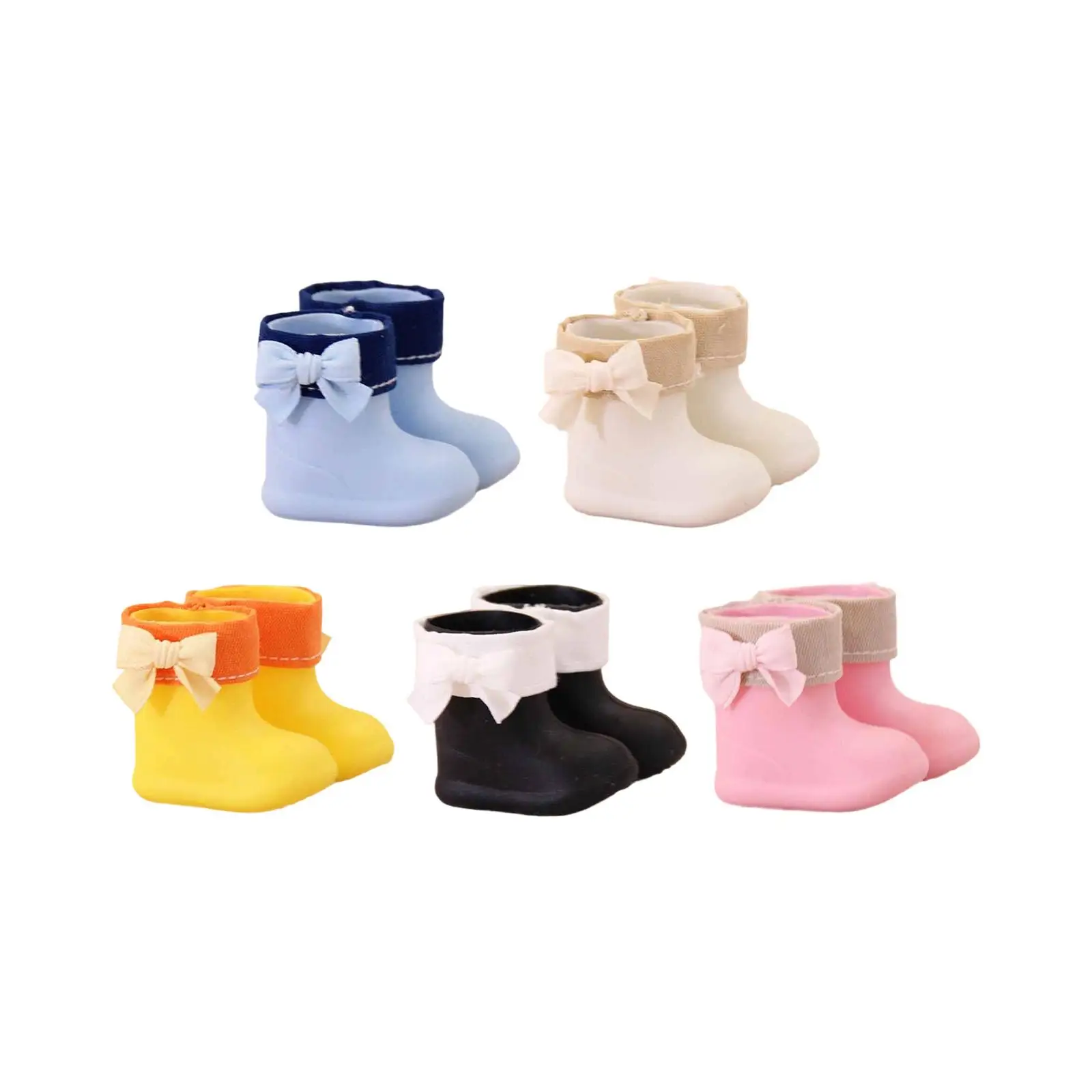 

Милые миниатюрные силиконовые сапожки с бантиками для кукол BJD, короткие сапоги для фотосессий, сменная обувь