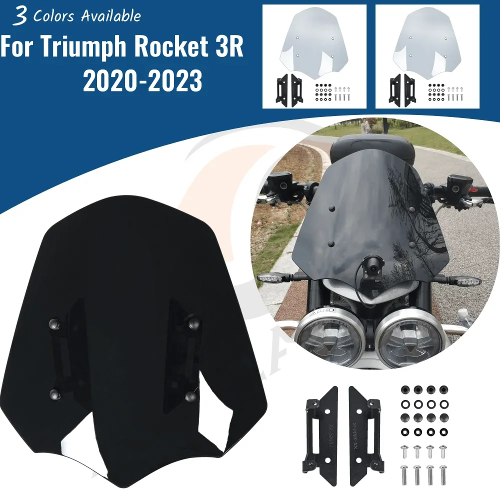 

Motorcycle Front Screen Wind Shield Accessories For Triumph Rocket 3 R 2020-2023 2022 3R Windshield Windscreen Air Deflector