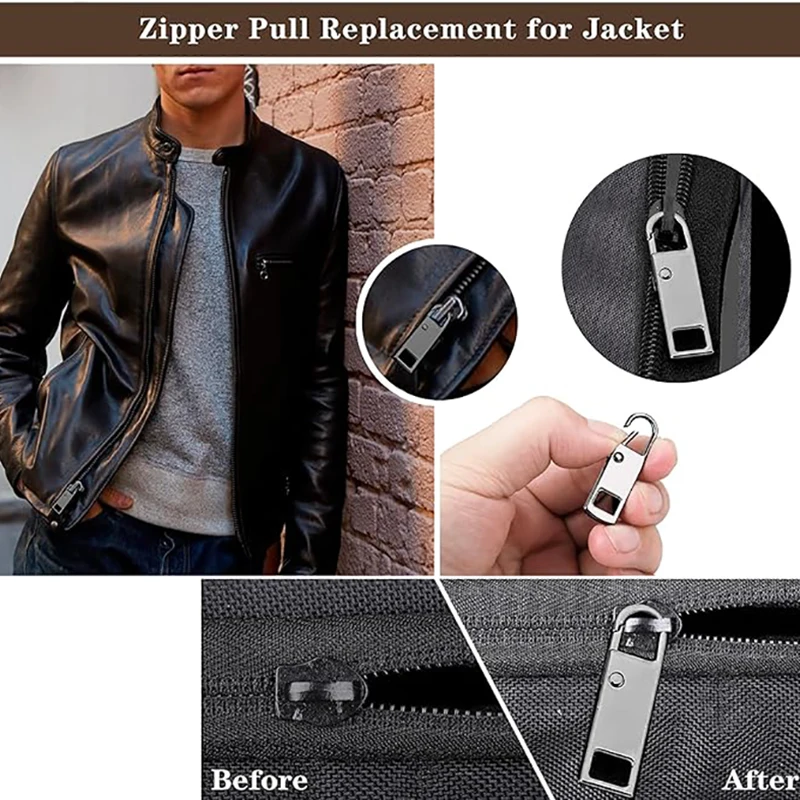 5 قطعة سحاب معدني عالمي سحب استبدال إصلاح فوري سستة رئيس مجتذب لأكياس الملابس DIY الخياطة سستة المتزلجون #6