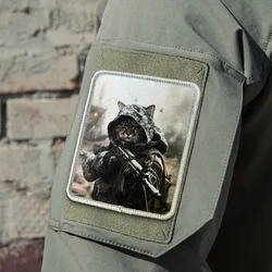 Parche táctico moral gato con gancho y bucle para chaleco y mochila