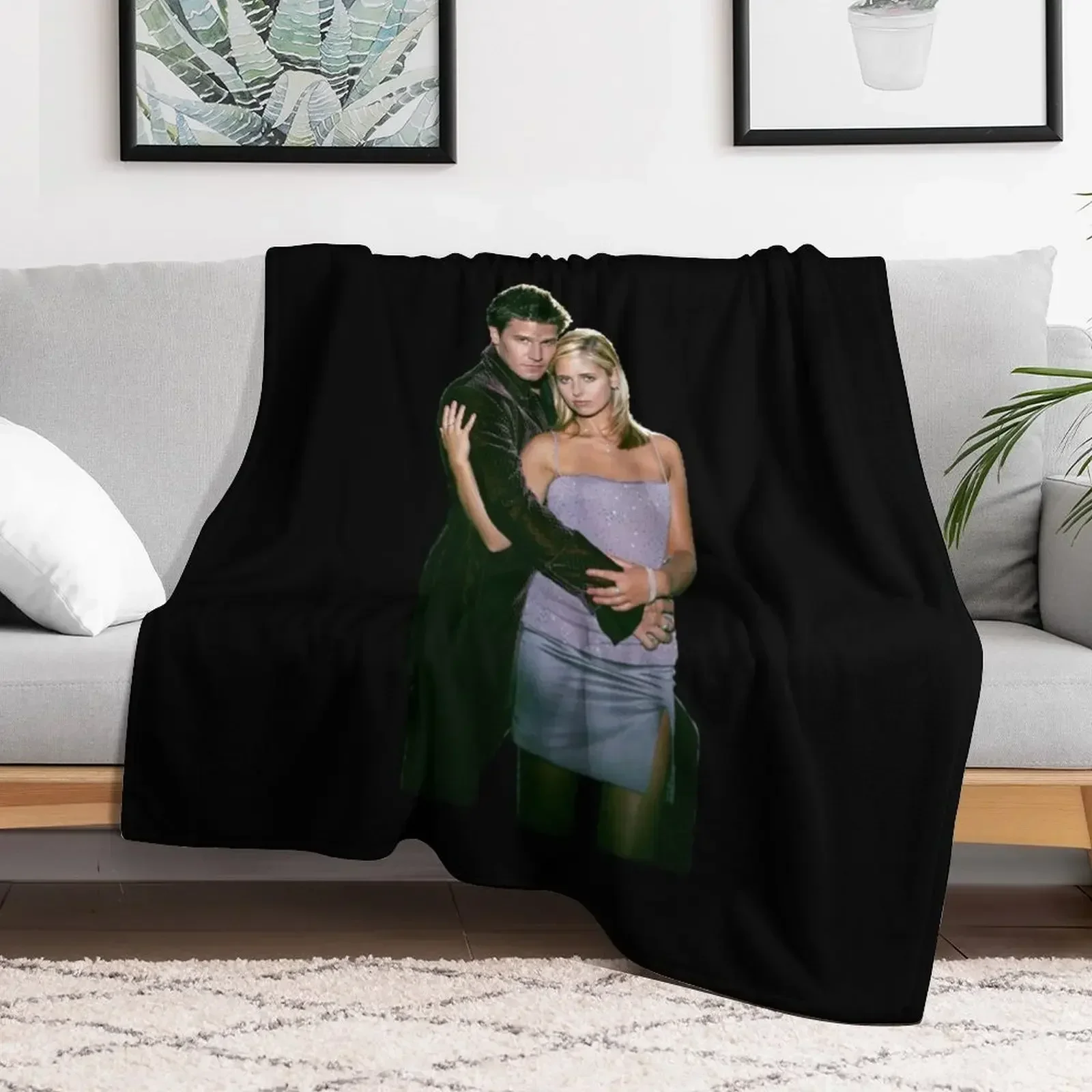 

BUFFY-ANGEL Throw Blanket Loose Flannels Blankets Sofas Of Decoration Blankets Soft Plaid Decorative Sofas Soft Warm Blankets