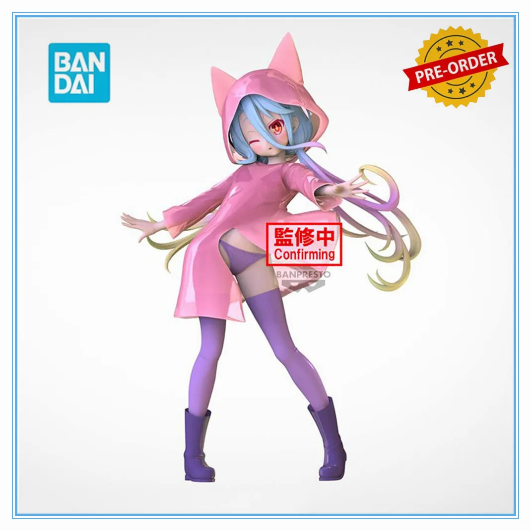 Bandai Original NO GAME NO LIFE ESPRESTO-Glittery raincoat-SHIRO Anime Action Figure BANPRESTO Desktop Collector Figurine Doll