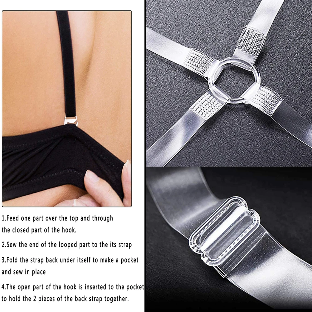 30/20 Sets Lingerie Adjustment Strap Slides and Rings 8mm Bra Strap Slide Hook Clasp for Slip Dress DIY Garment Accessories