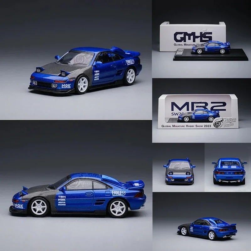 

Модифицированный синий карбоновый капот MT 1:64 MR2 SW20 GMHS, модель автомобиля в подарок