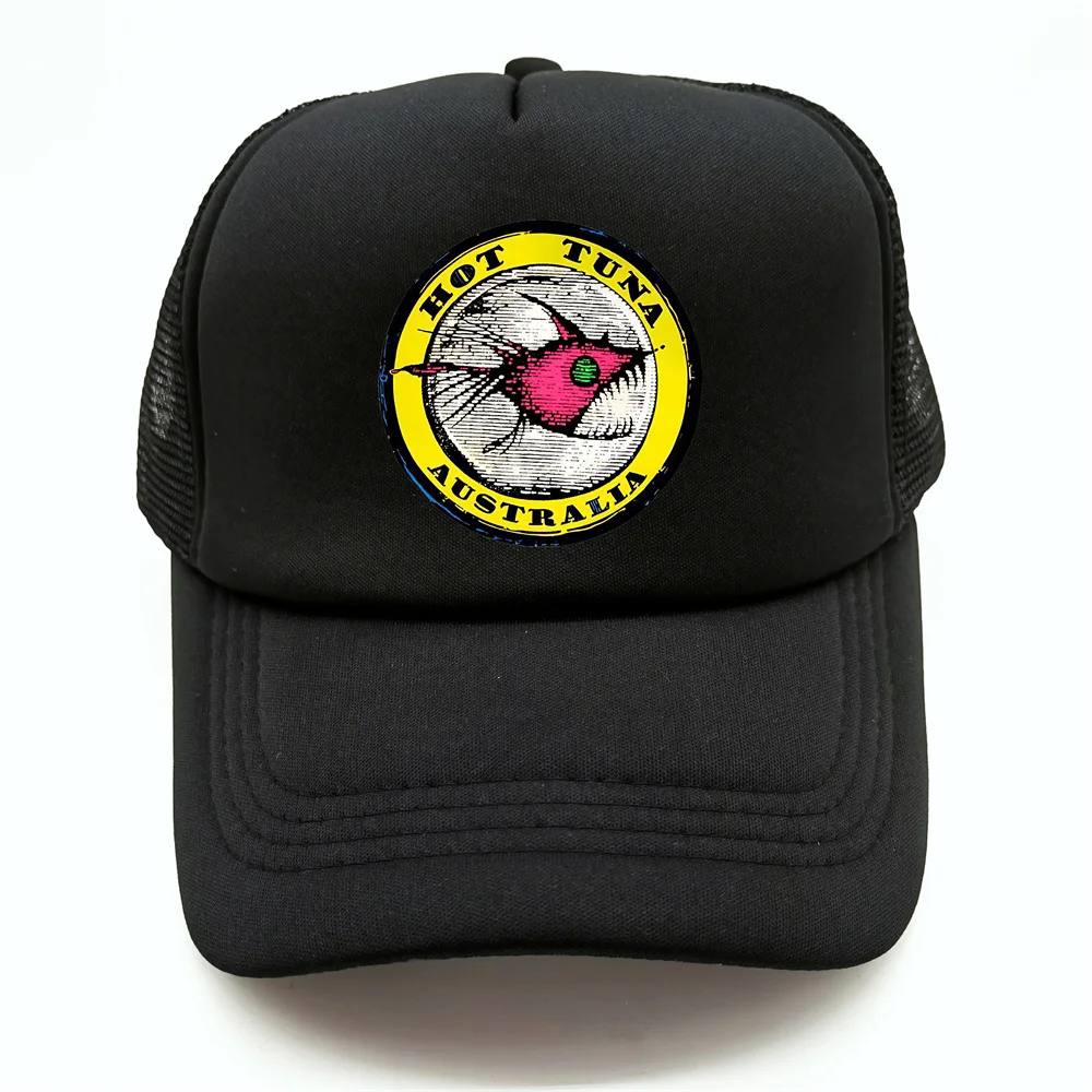 Gorra de camionero de Surf de atún para hombre, sombrero de playa de surfista divertido, gorra de béisbol fresca, gorras de red de malla Unisex, Verano
