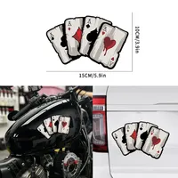 15x10cm Poker Spades A Pattern Motorcycle Decals Motocross Fuel Tank Cafe Racer Body Car Windows Decoration Card Stickers