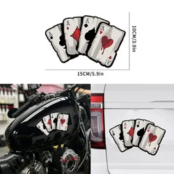 15x10cm Poker Spades A Pattern Motorcycle Decals Motocross Fuel Tank Cafe Racer Body Car Windows Decoration Card Stickers