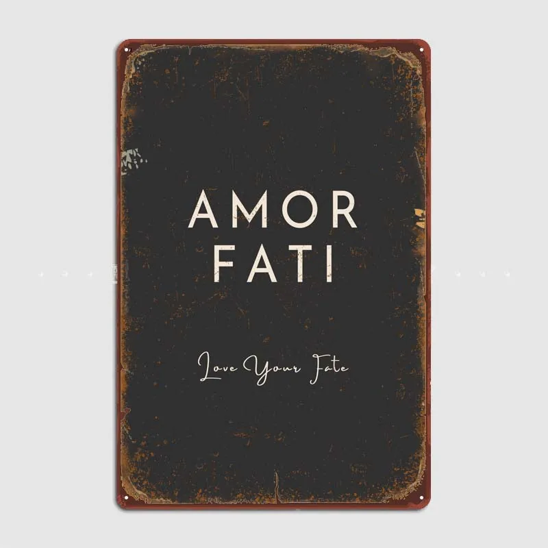 Amor Fati Stoic Philosophy Vintage Home Decor Items Vintage Metal Signs for Office Garage Wall Decoration Gamer Room Decoration