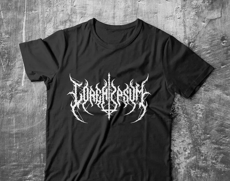 Lorem Ipsum Metal Band Font Logo Unisex T-Shirt For Graphic Designers And Metalh long sleeves