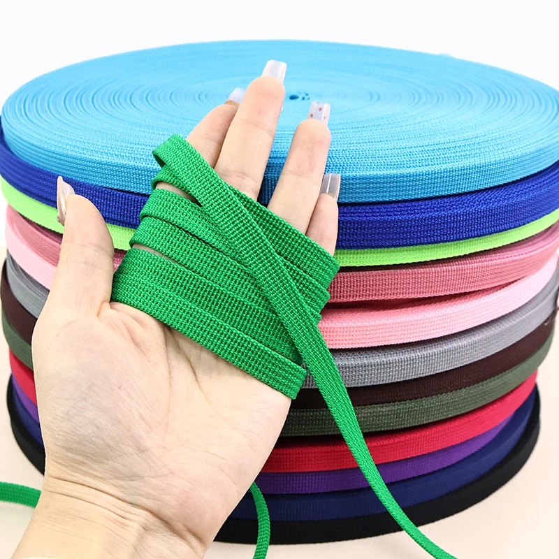 

1Roll=45M Meetee 10mm PP Webbing Tape Bag Strap Bias Binding Band Garment Decor Ribbon Handbag Woven Belt DIY Sewing Accessories
