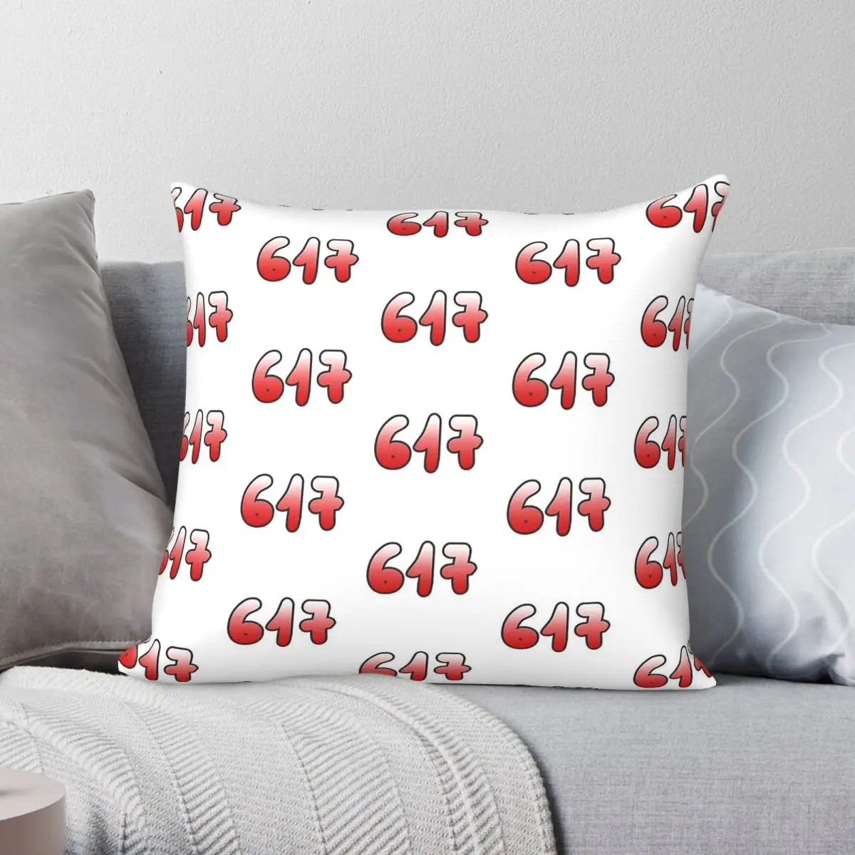 617 Area Code Boston University Pillowcase Polyester Linen Velvet Printed Zip Decorative Pillow Case Home Cushion Case