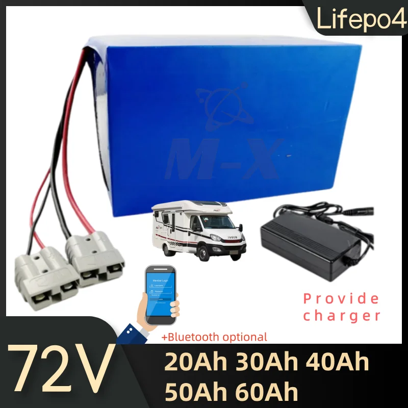 

Rechargeable Lifepo4 72V 20Ah 30Ah 40Ah 50Ah 60Ah Lithium Battery for 1000W 2000W 3KW Tractor Golf Cart Two Wheeler Vehicle