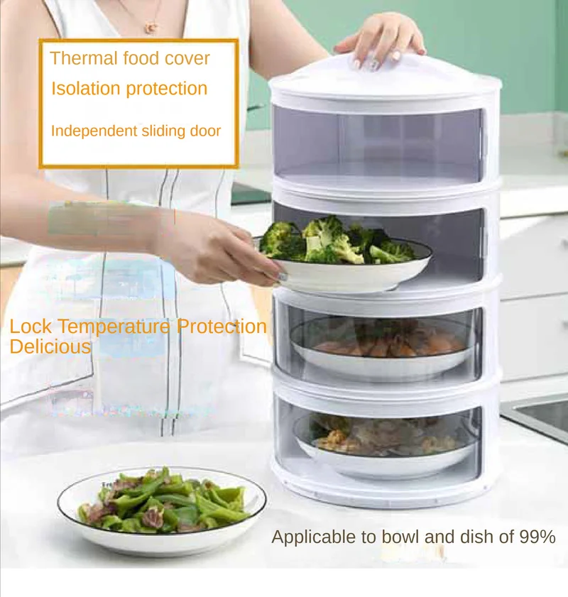 Kitchen Storage Food Cover Insulation Dust-proof Covers Multilayer Anti-flies Home Dining Table Leftovers Storage Organizador