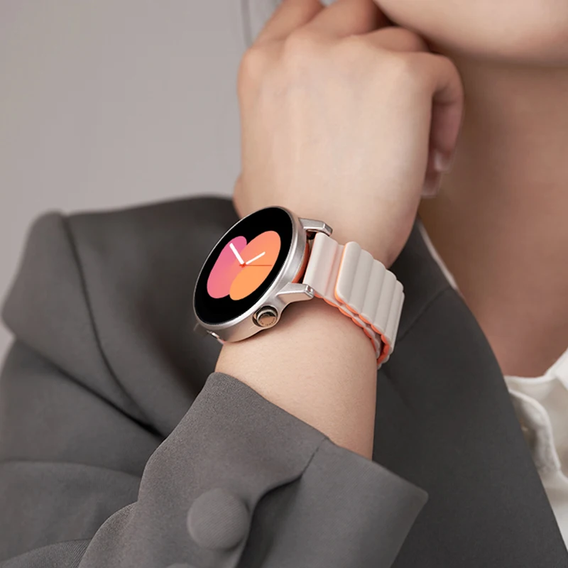 

20mm 22mm Silicone strap For Samsung Galaxy watch 6/4/5 pro/3/active 2 amazfit Magnetic Loop bracelet HUAWEI watch GT 2e 3 band