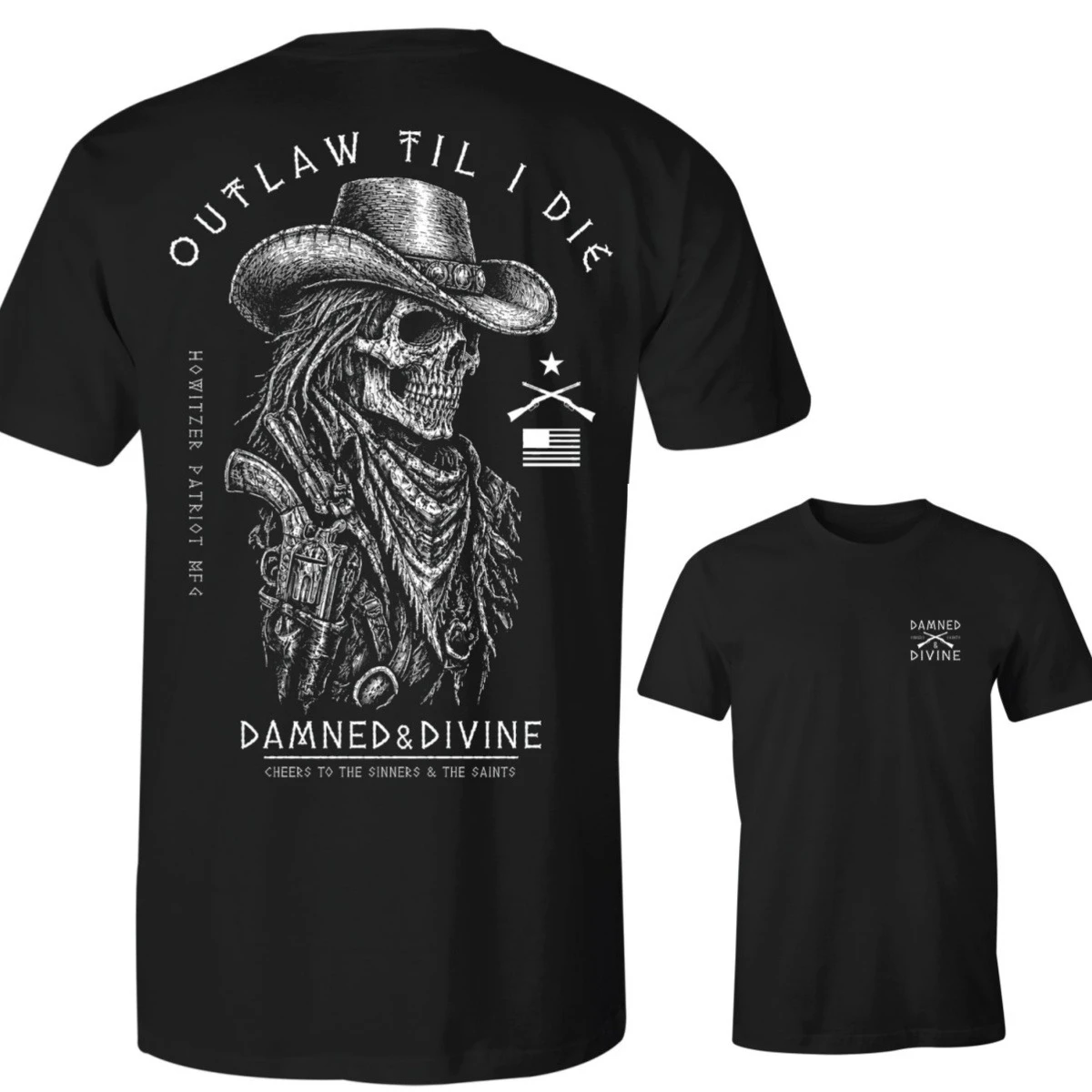 New Outlaw Tee Tactician Graphic Cotton Tee Printing High-end Luxury Unisex Style Both of Men and Women