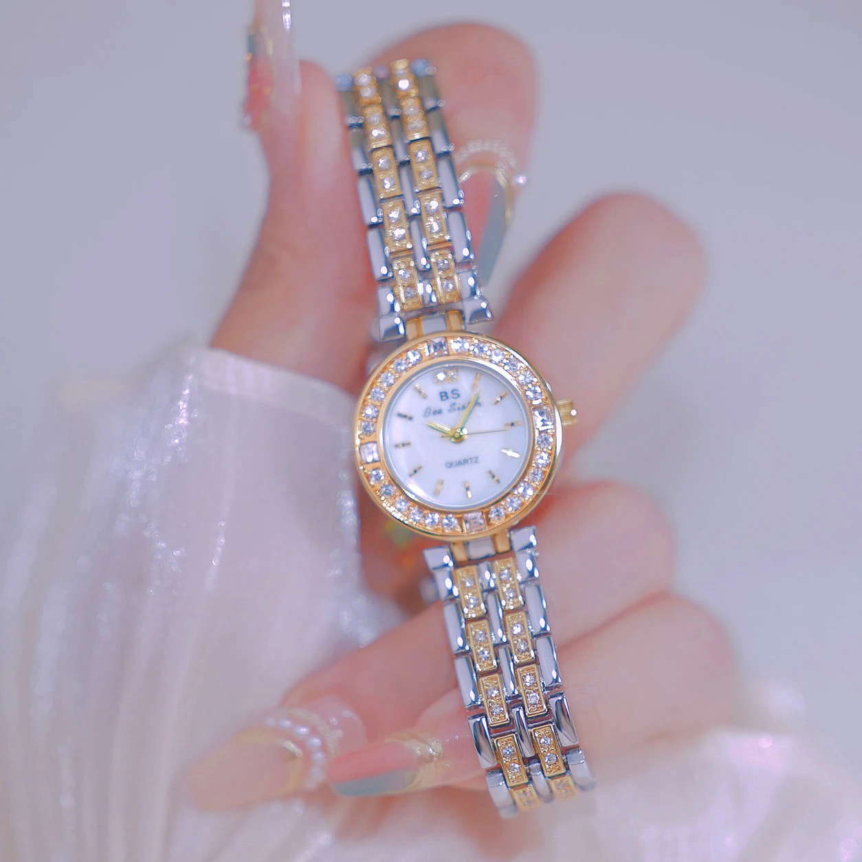 2025 relojes de lujo para mujer, relojes de pulsera de vestir con diamantes de cristal para mujer, pulsera informal, reloj de cuarzo resistente al agua para mujer