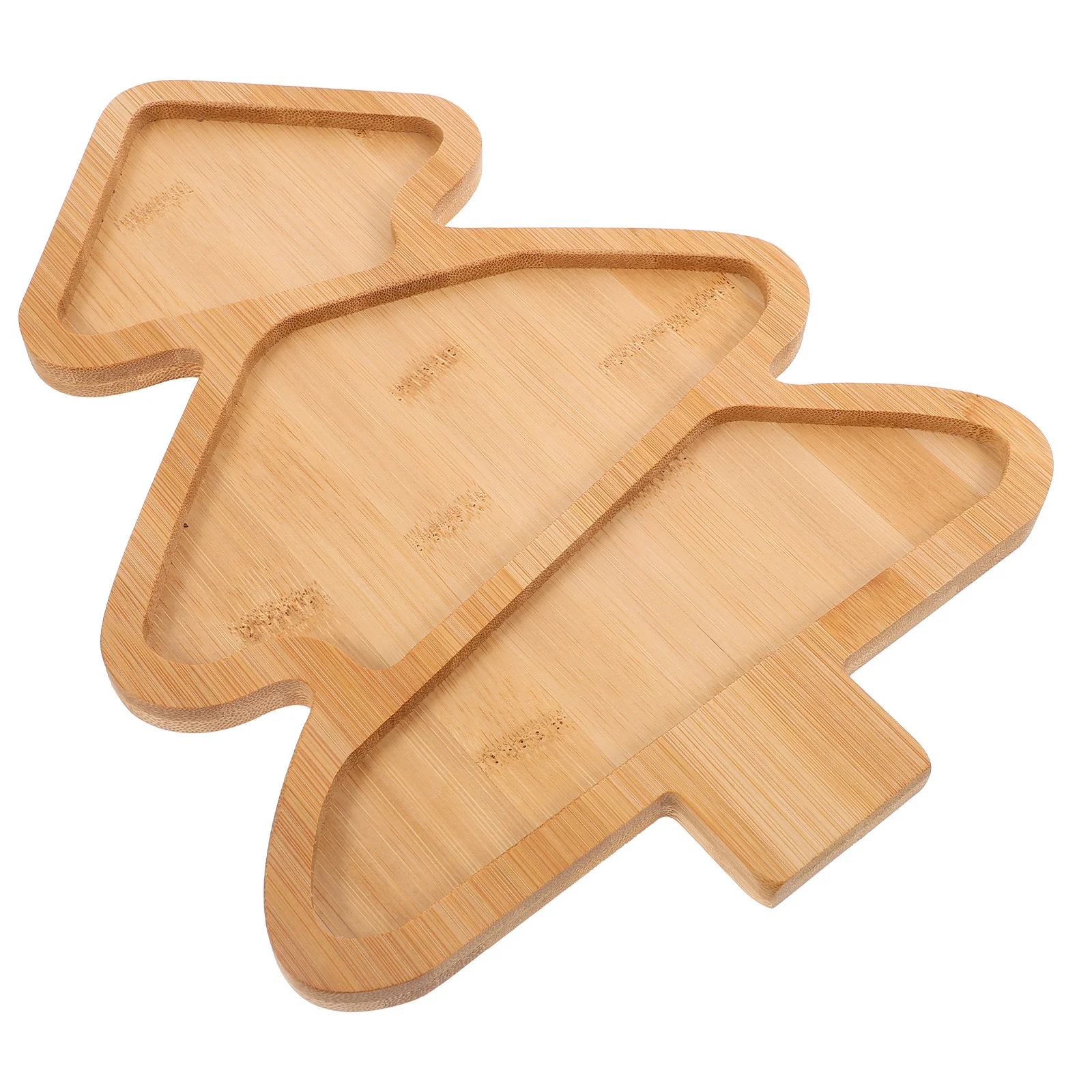 

Christmas Tree Shaped Bamboo Food Tray Decorative Serving Plate Candy Snack Dessert Tray for Party Serving Plate