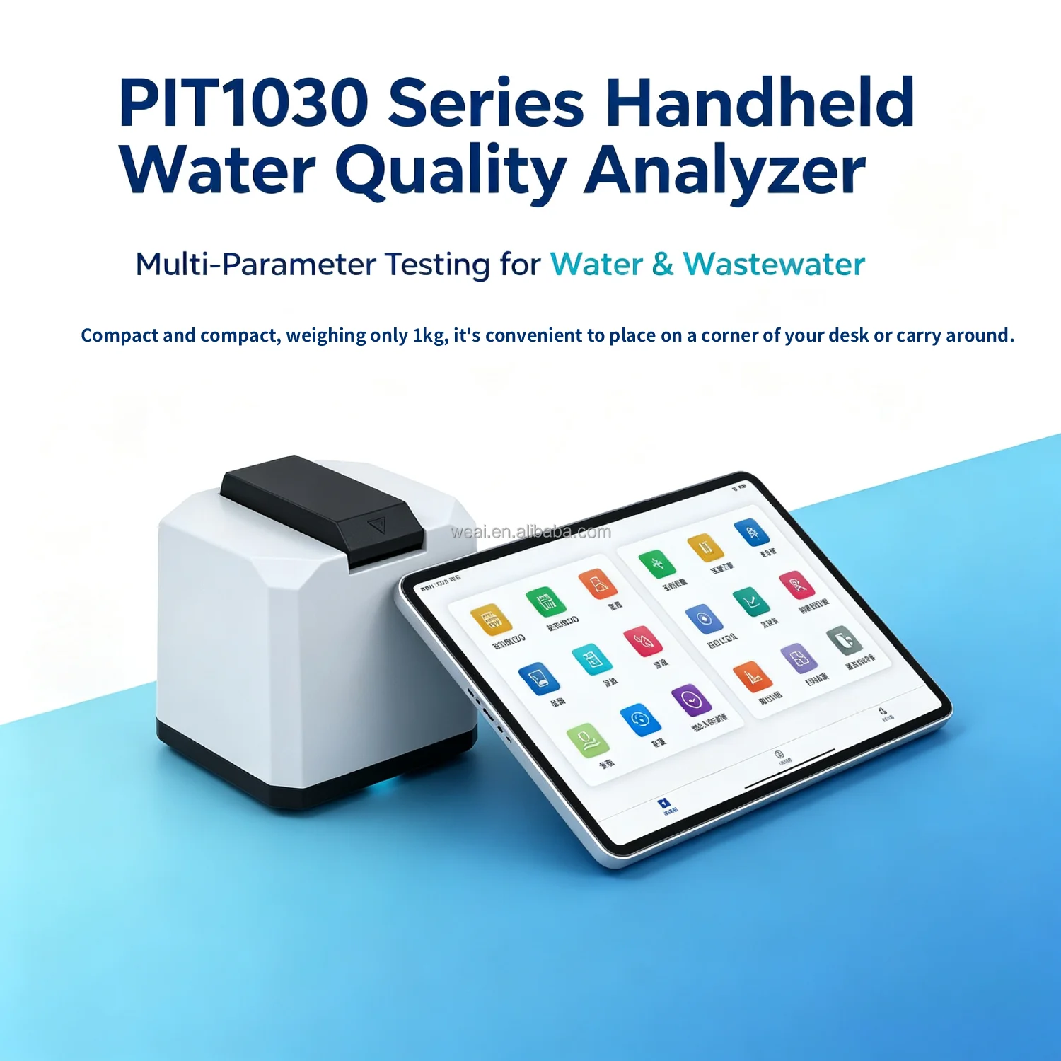WEIAI Handheld Water Quality Analyzer with Bluetooth APP for Food Beverage Drinking Testing COD Residual Chlorine Turbidity