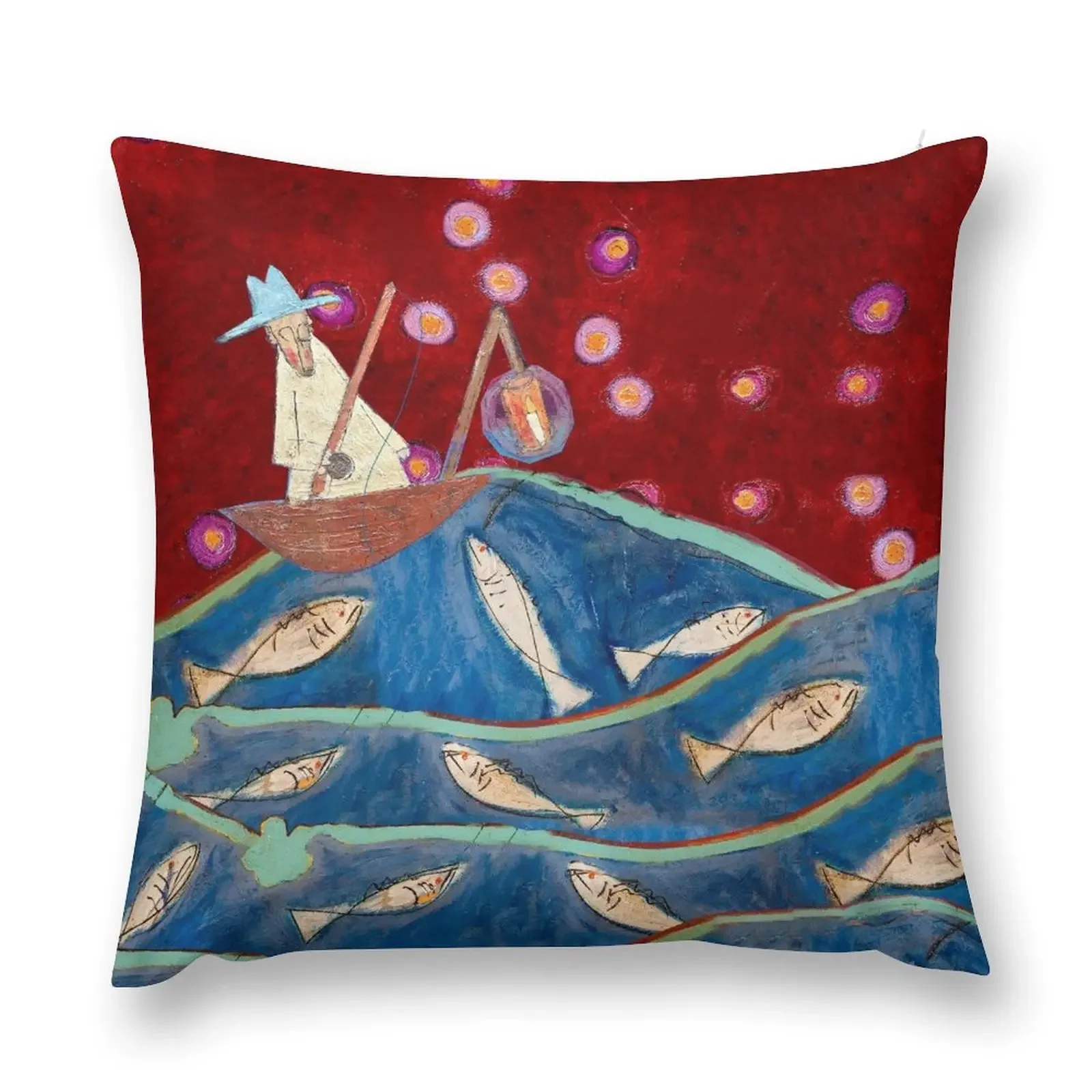 Night Fisherman at Sunset Throw Pillow Christmas Pillows New year Sofa Covers For Living Room pillow