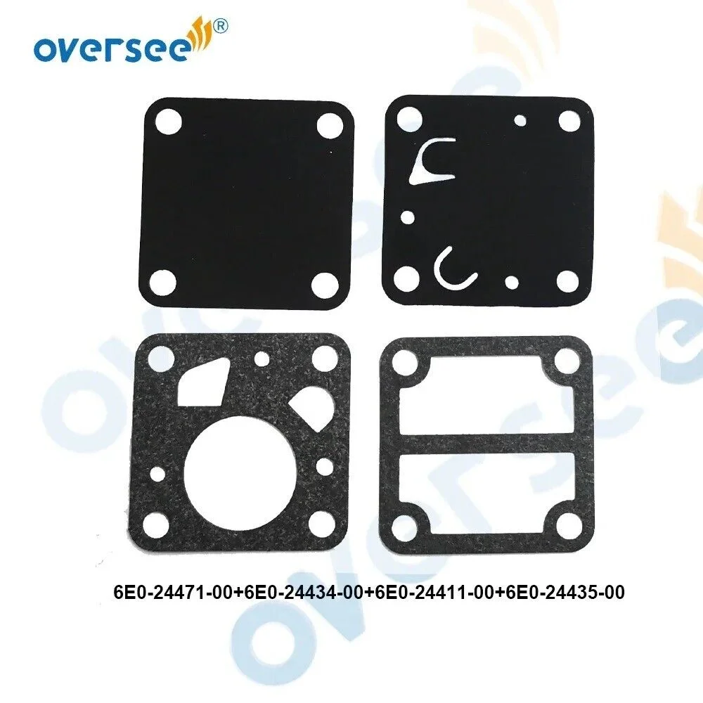 Oversee 6E0-24412-00 Carburetor Fuel Gasket Kit For Yamaha SEAPRO Outboard 2T 4-5-6HP