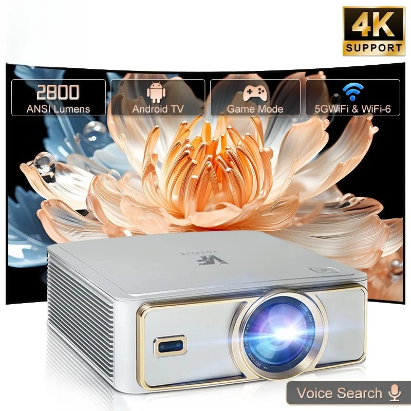 

M25 Home Cinema 1080P 4K 2800 ANSI Smart Home Projector Android TV 9.0 Game Mode Support Voice Search Movies Beamer