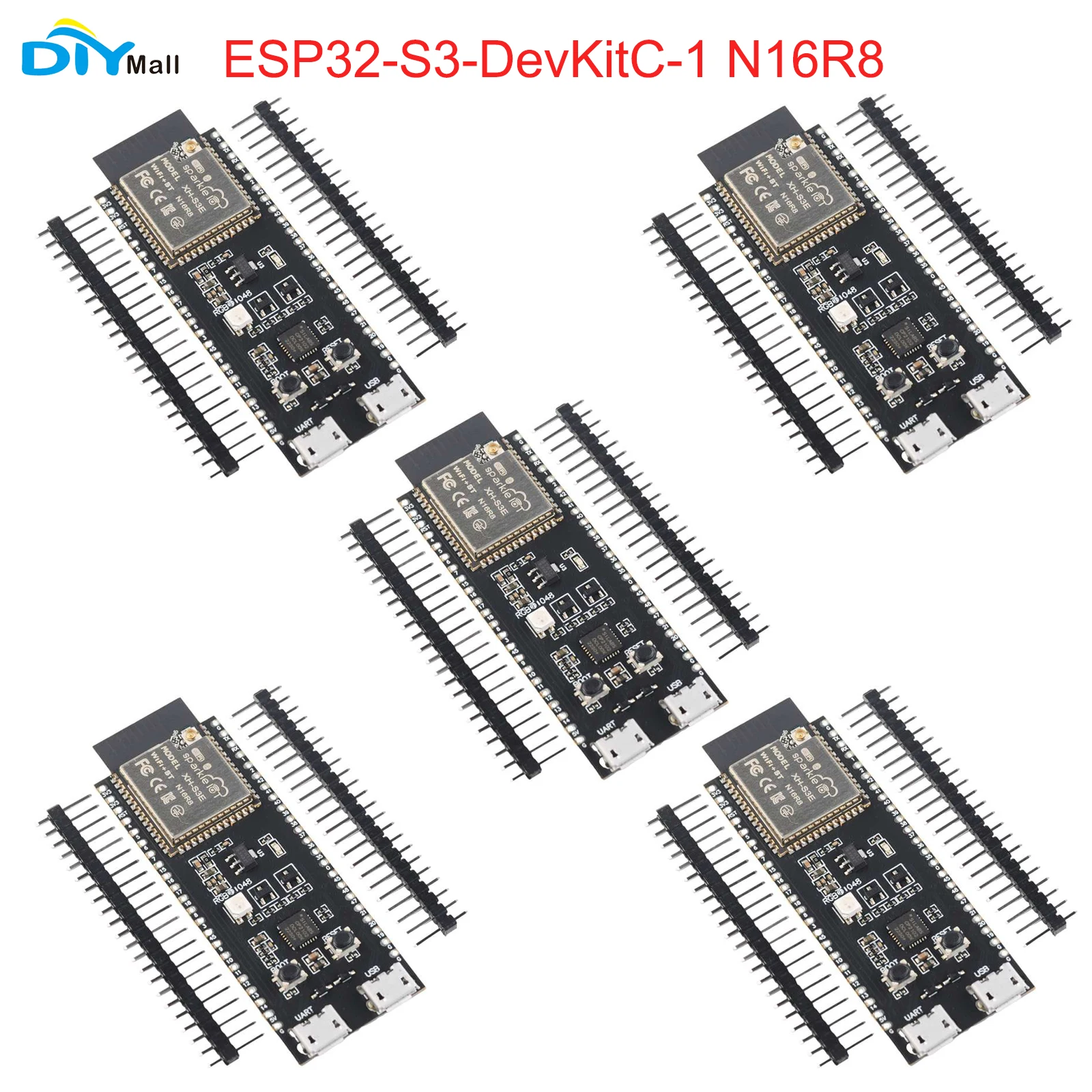 

5Pcs/Lot ESP32-S3-DevKitC-1 N16R8 ESP32-S3-1 Wifi + Blue-tooth BLE IOT Dev. Development Board 8MB Flash PSRAM FZ5401D