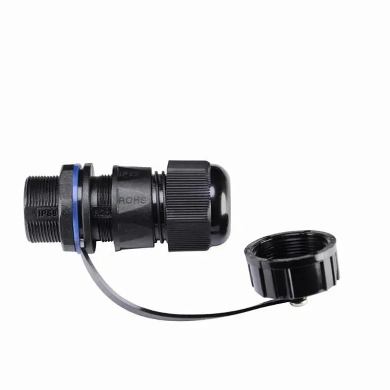 Rj45 M20 F/F singe he-ad IP68 water-proof wire connector soc-ket panel mount with cover 10pcs