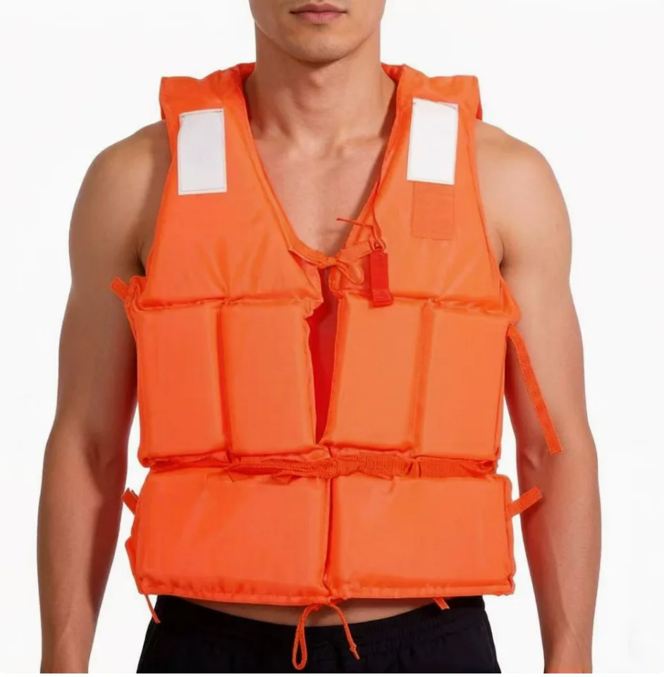 Image of Schwimmweste Orange Nützliche Schwimmweste für Erwachsene und Kinder aus Schaumstoff zum Schwimmen, Angeln und für Boote