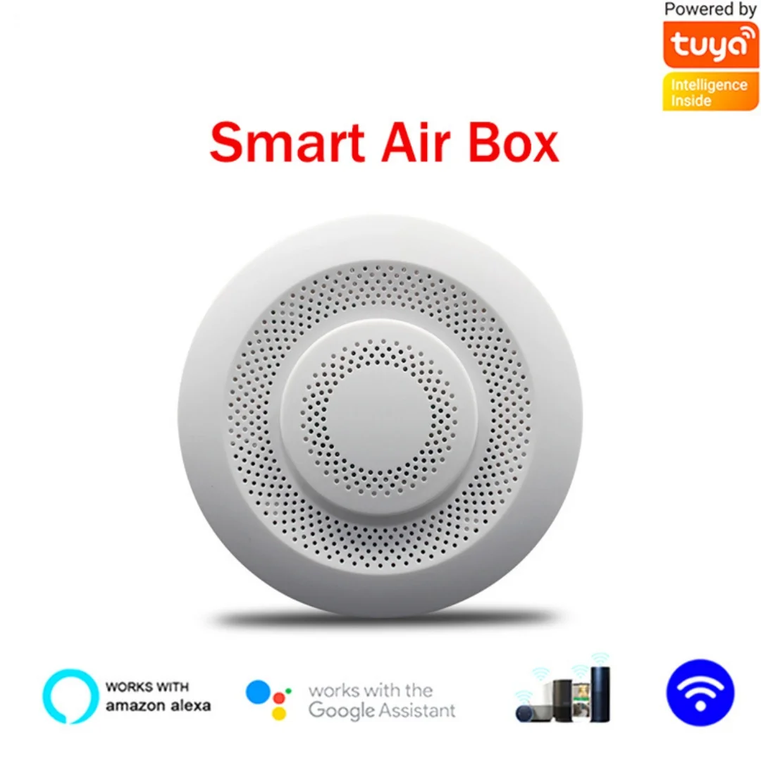 Tuya WiFi Air Quality Monitor CO2 Formaldehyde Temperature Humidity Detector Wireless Home Indoor Air Box Smart Air Pollution Te