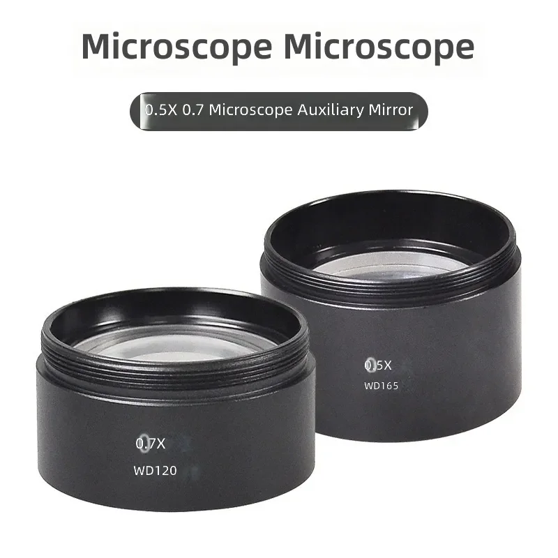 Objectif réducteur 0,5X 0,7X pour microscope, lentille de doublement, distance de travail accrue 15CM, anti-fumée d'huile, haute définition
