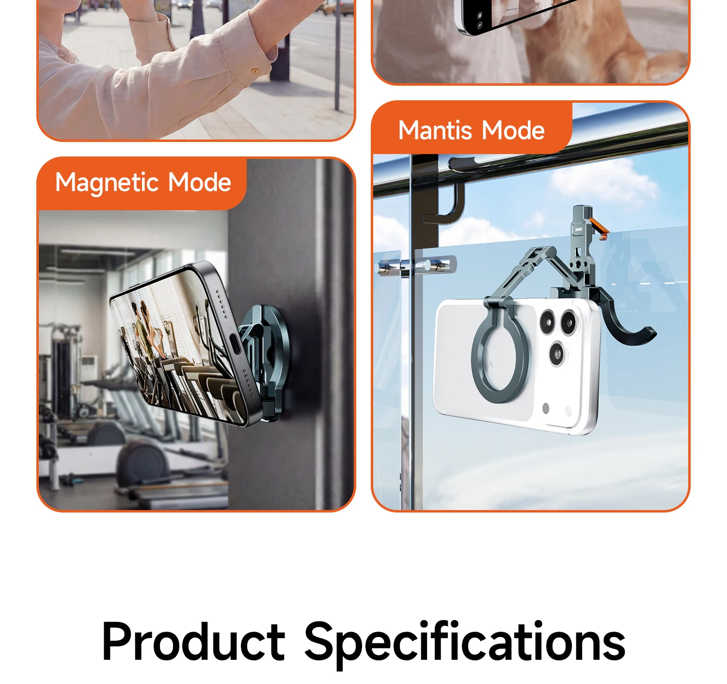 COBONE Doppelseitiger Magnetischer Handyständer Faltbar 1/4 Zoll Halterung für MagSafe Android Smartphones Desktop Fitness Vlog Live-Streaming – Detail 15