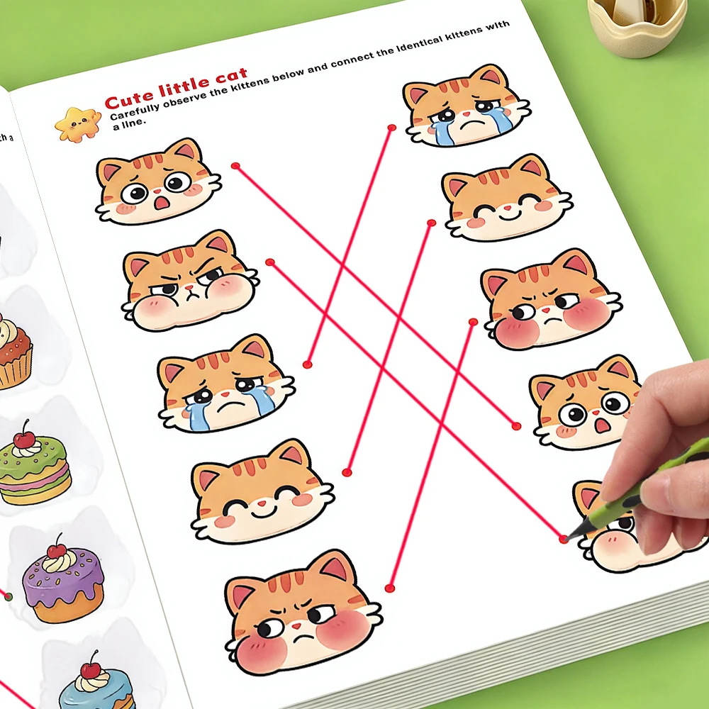 32 Pages Kids Matching Workbook Find The Same Game Book Preschool Logic Observation Training Learning Book