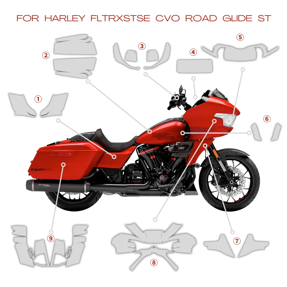 

For Harley FLTRXSTSE CVO Road Glide ST 2025 PPF TPU Full Body Paint Protection Scratch Resistant Kit