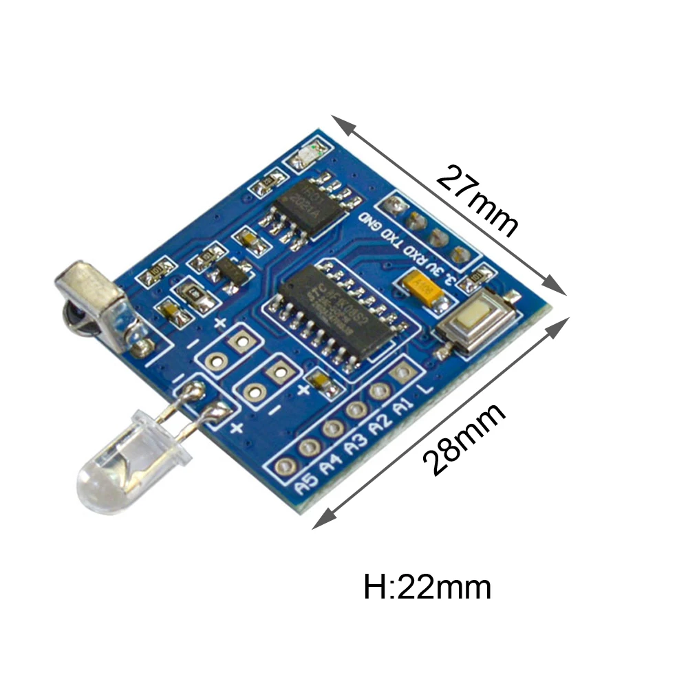 IR Infrared Decoder Module Encoding Board UART Remote Controller 6-10m Distance Copyer Support Air Conditioning TV MP3 Player