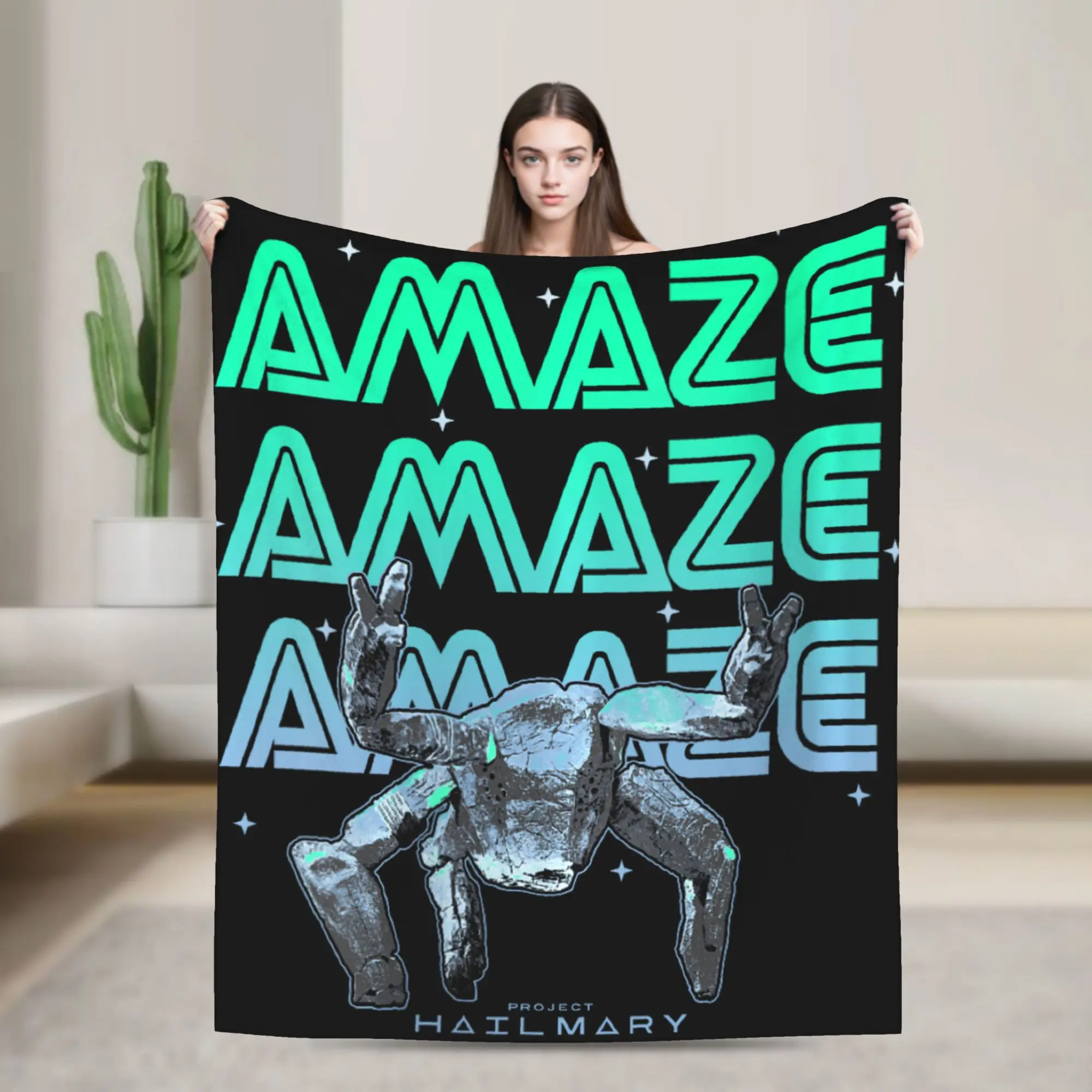 Project Hail Mary Amazing Alien Flannel Blanket  Awesome Throw Blankets for Home 150*125cm Rug Piece